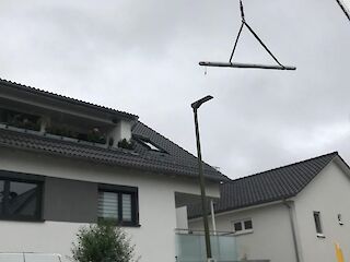 Markisen Montage mit Kran